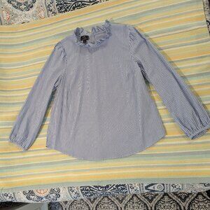 ⭐ J. Crew Blue And White Striped Blouse XL